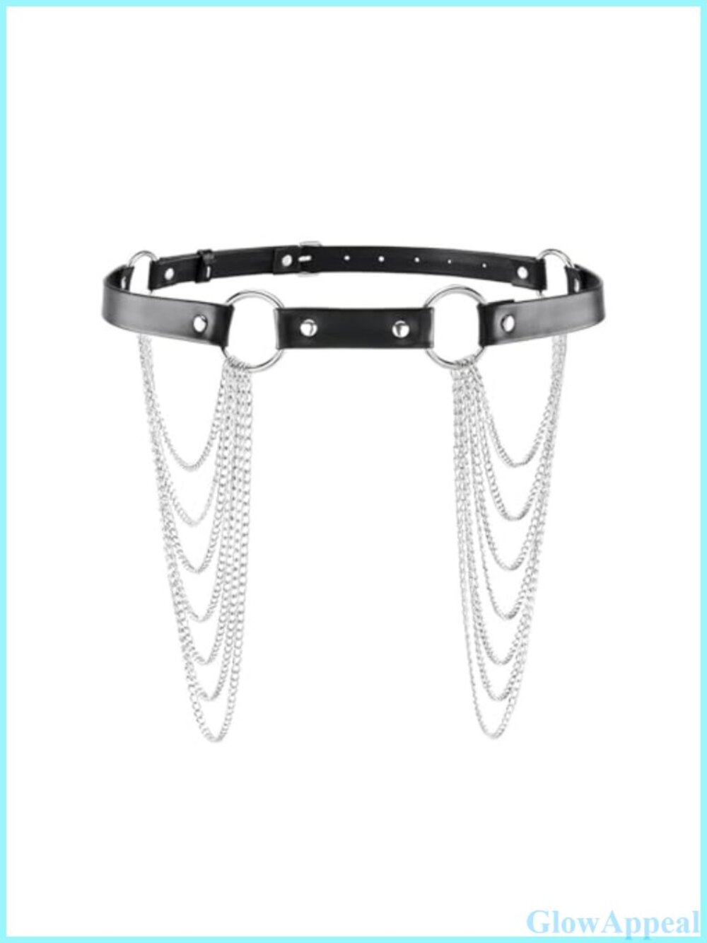 Punk Waist Chain Belt Layered Gothic Rave Body Chain Alloy Leather